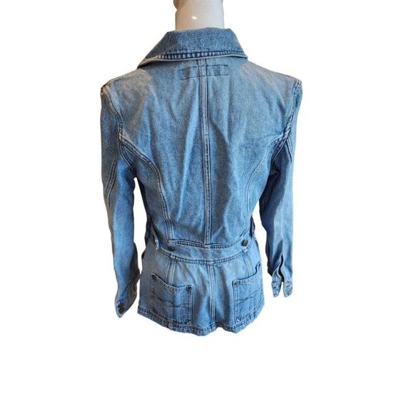 Vintage 90s Mudd Mid Length Jean Jacket Size M Blue Denim Grunge - Picture 5 of 7